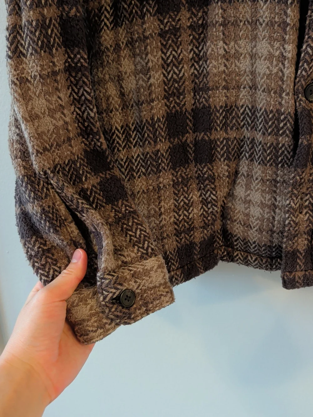 Abercrombie & Fitch Brown Plaid Lightweight Shacket